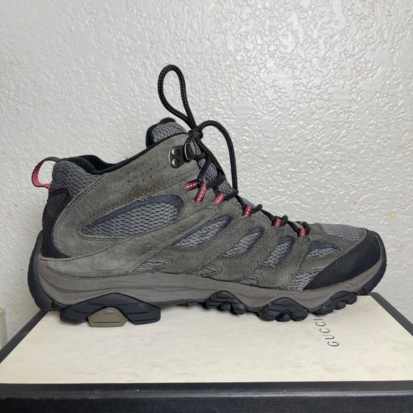 Merrell Moab 3 Mid Beluga Gray Suede Waterproof Hiking Boots Lace up Mens 12 US main image 6